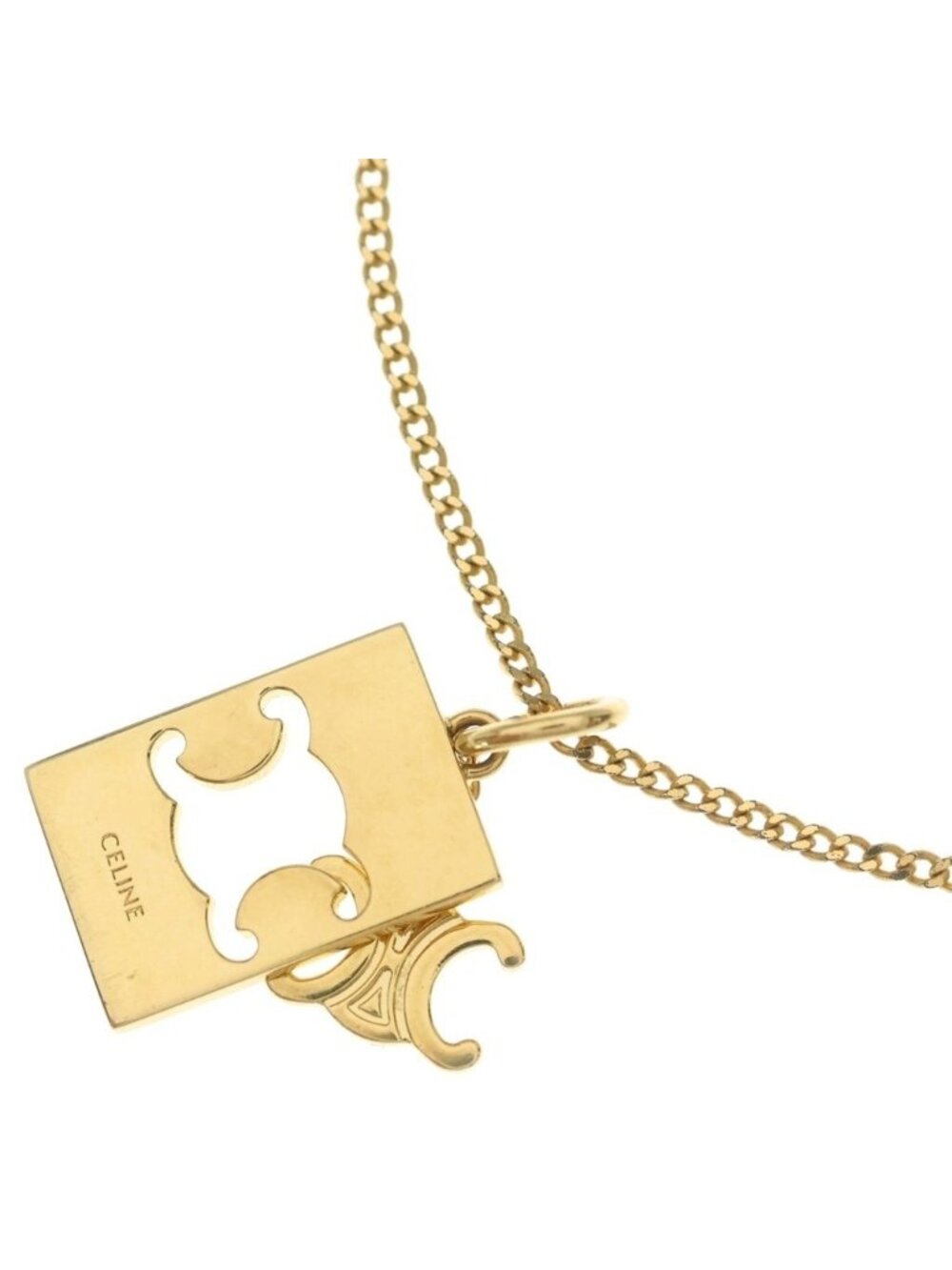 Celine Seperable Triomphe Pendant Chain Gold